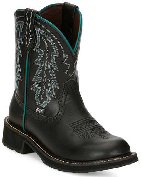 Justin Women's Lyla Western Boots - Round Toe, Black, hi-res