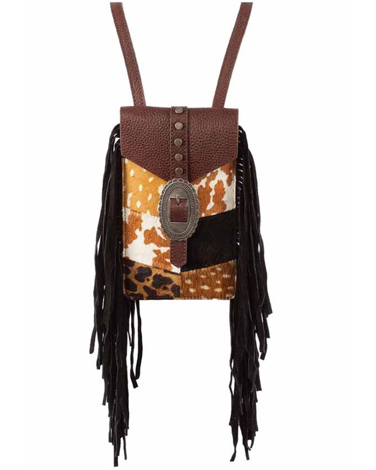 Image #1 - Scully Women's Patchwork Small Crossbody Bag, Brown, hi-res