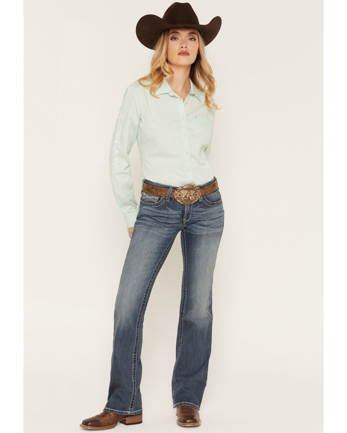 Image #1 - Ariat Women's Rainstorm Riding Jeans, Denim, hi-res