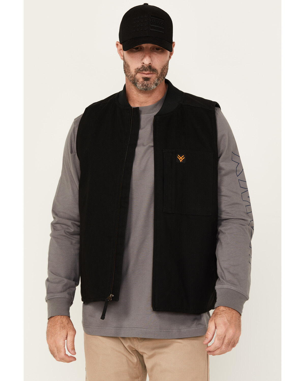 Image #1 - Hawx Men's Richardson Insulated Duck Canvas Vest, Black, hi-res