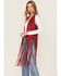Image #2 - Fornia Women's Suede Fringe Vest , Red, hi-res