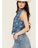 Image #2 - Wrangler Women's Americana Front Tie Sleeveless Snap Western Shirt, Blue, hi-res