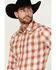 Image #2 - Wrangler Retro Men's Plaid Print Long Sleeve Snap Performance Western Shirt , Rust Copper, hi-res