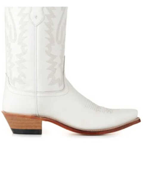 Image #2 - Old West Women's Western Boots - Snip Toe , White, hi-res