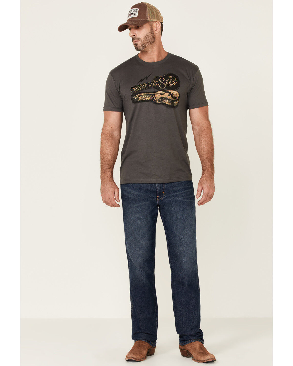 Image #2 - Moonshine Spirit Men's Charcoal Guitar Case Graphic Short Sleeve T-Shirt, , hi-res