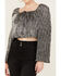 Image #3 - Jen's Pirate Booty Women's Jade Long Sleeve Metallic Pleated Top, Silver, hi-res