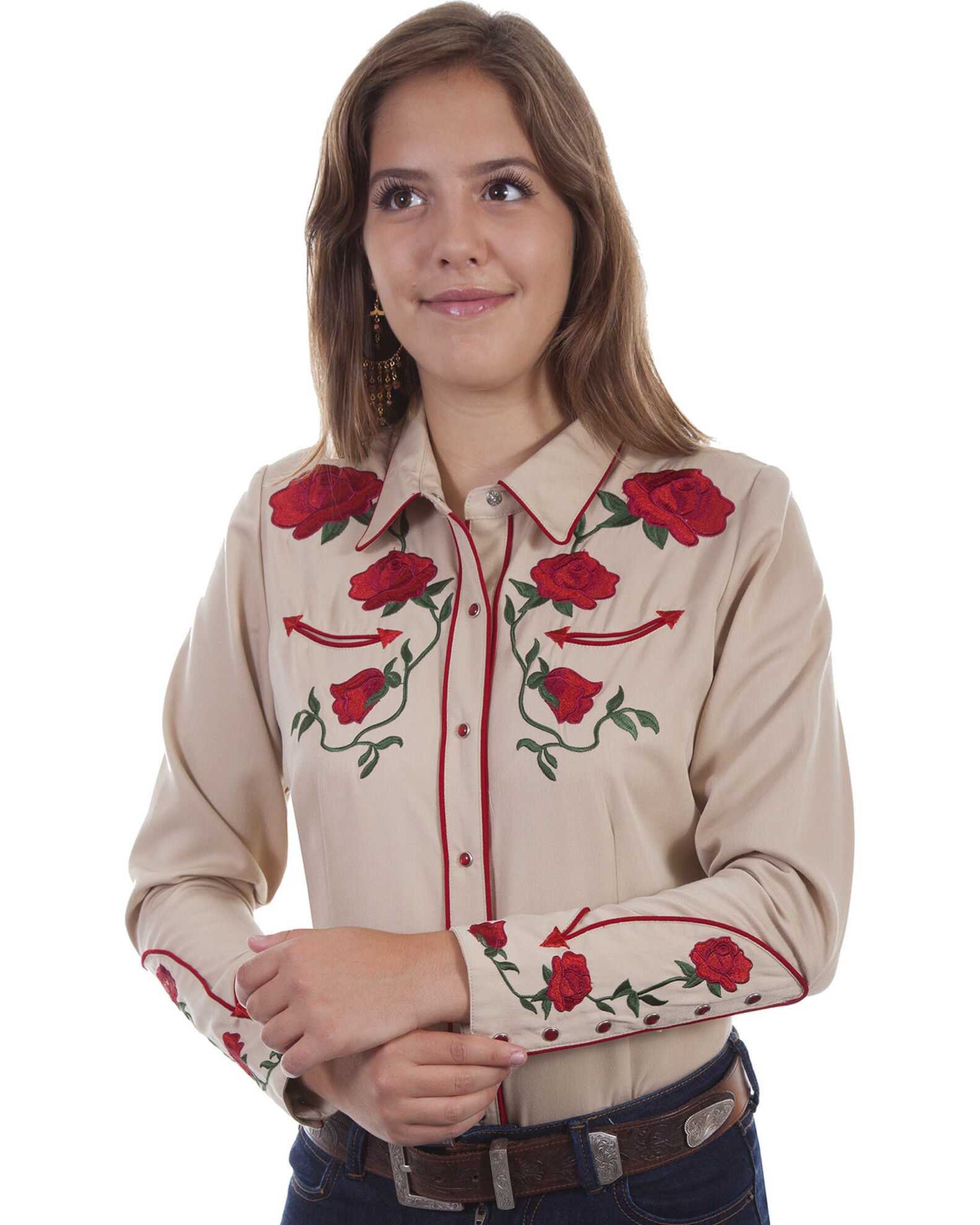 Womens scully embroidered best sale western shirts