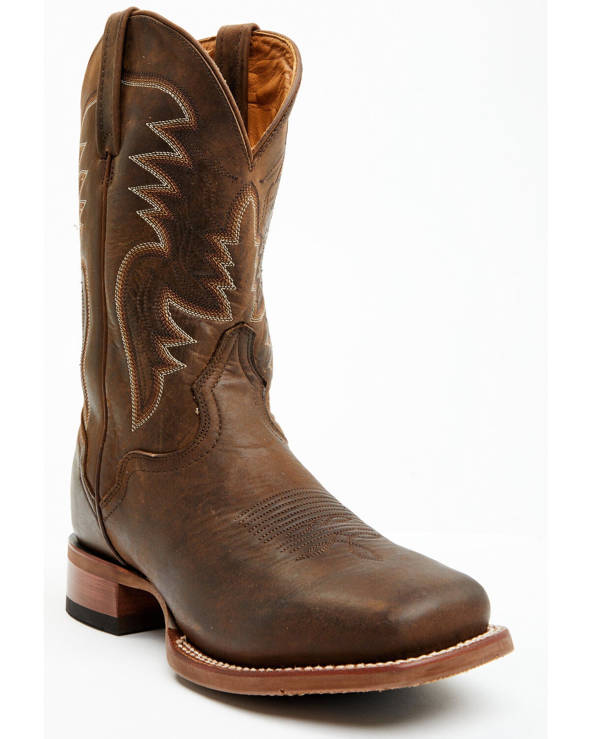 El Dorado Men's Bay Western Boots - Broad Square Toe, Brown, hi-res