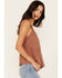 Cleo + Wolf Women's Cropped Strappy Peplum Top, Coffee, hi-res