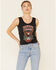 Image #1 - Bandit Brand Women's Bandit Brand Eagle Graphic Lace Trim Tank Top, Black, hi-res