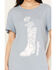 Image #3 - Wrangler Women's Flower Boot Short Sleeve Graphic Tee, Blue, hi-res