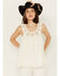 Image #1 - Miss Me Women's Crochet Neck Sleeveless Peasant Top, Natural, hi-res