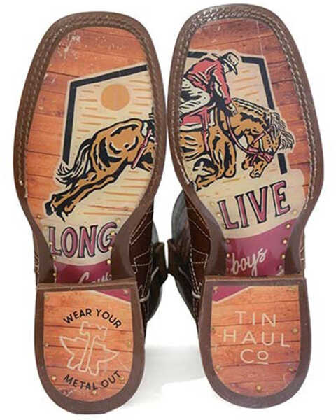 Image #2 - Tin Haul Men's Mesquite Western Boots - Broad Square Toe, Brown, hi-res