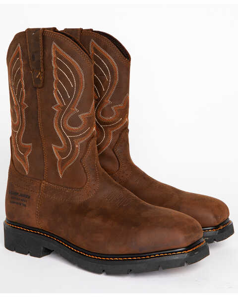 Image #1 - Cody James Men's Waterproof Pull On Work Boots - Composite Toe , Brown, hi-res