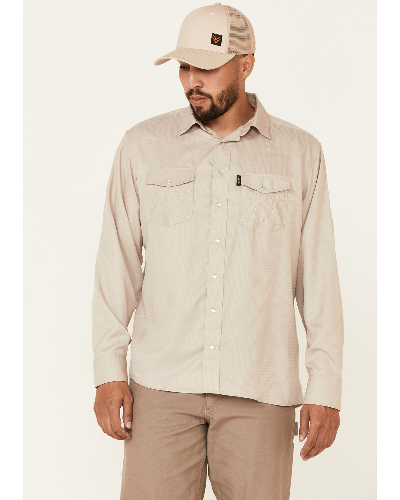 Hooey Men s Solid Habitat Sol Long Sleeve Pearl Snap Western Shirt