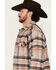 Image #2 - Cody James Men's Bandera Plaid Print Sherpa Lined Shirt Jacket, Tan, hi-res