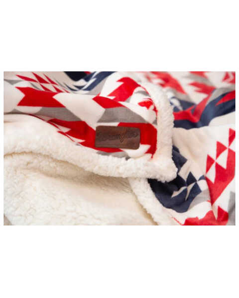 Image #4 - Carstens Home Southwest Plush Sherpa Throw, Red/white/blue, hi-res