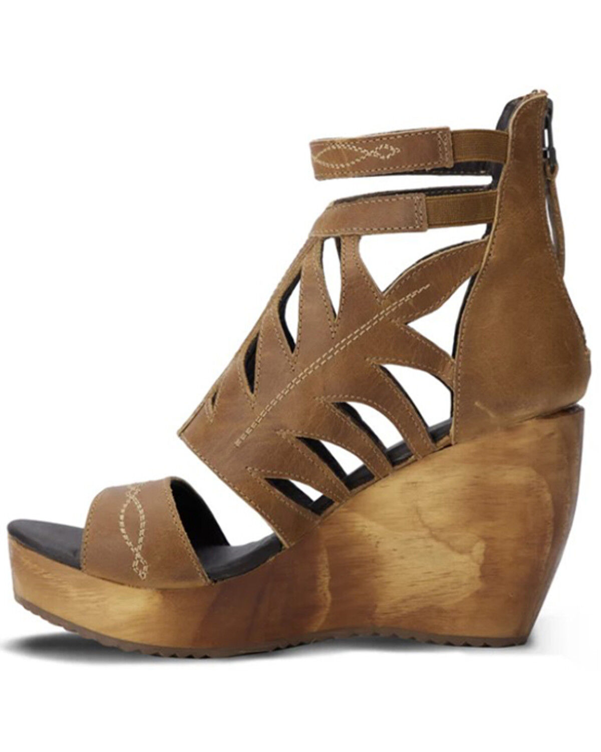 Image #3 - Lane Women's Becca Wedge Sandals, Brown, hi-res