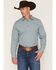 Image #1 - Gibson Trading Co Men's Digital Mind Geo Print Long Sleeve Button-Down Western Shirt, Aqua, hi-res