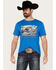Image #1 - Panhandle Men's Dale Yeah Scenic Short Sleeve Graphic T-Shirt, Bright Blue, hi-res