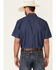 Image #4 - Wrangler Men's Cowboy Cut&reg; Firm Finish Denim Short Sleeve Snap Western Work Shirt, Navy, hi-res