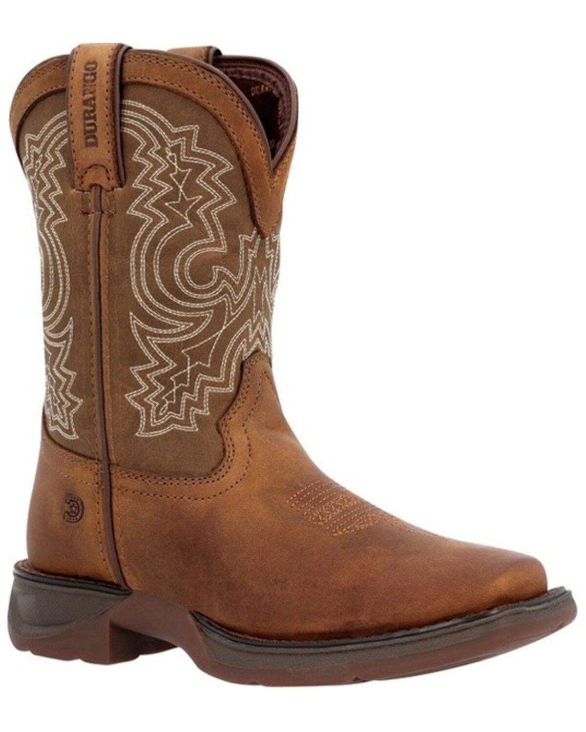 Durango Boys' Lil Rebel Embroidered Western Boots - Broad Square Toe, Brown, hi-res