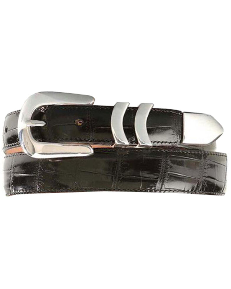 Leegin Men's Crocodile Print Leather Belt, Black, hi-res