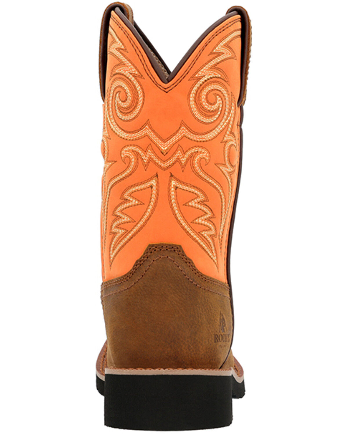 Image #5 - Rocky Boys' Monocrepe Western Boots - Broad Square Toe, Orange, hi-res