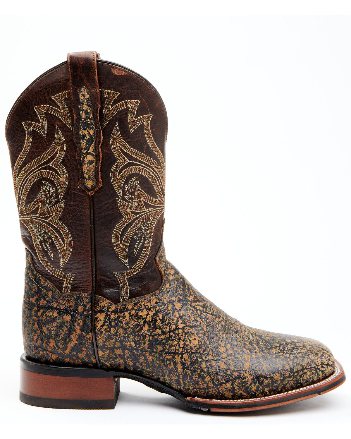 Image #2 - Dan Post Men's Elephant Print Western Performance Boots - Broad Square Toe, Cognac, hi-res