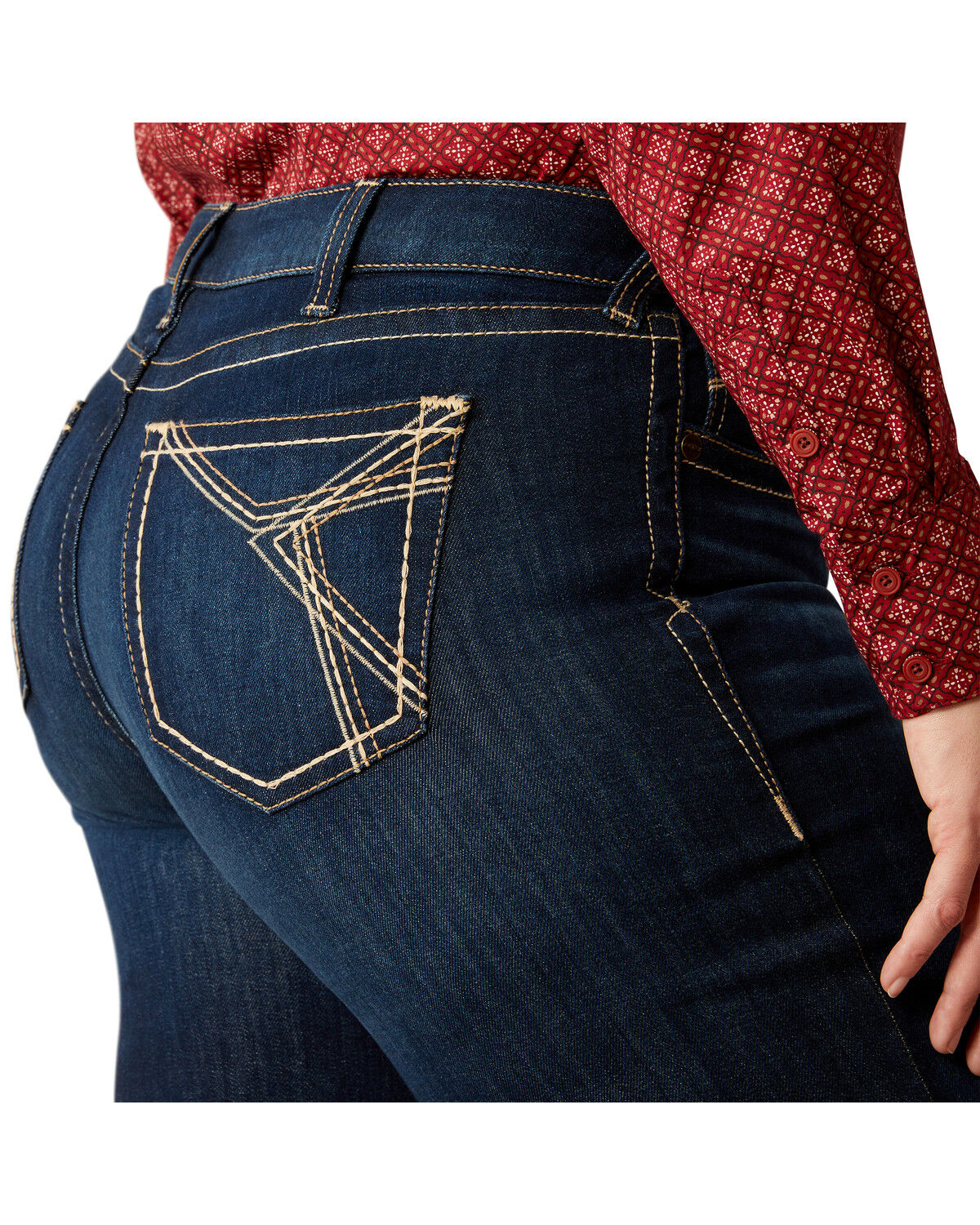 Image #3 - Ariat Women's Lizzie Dark Wash Mid Rise Trouser Stretch Denim Jeans - Plus, Dark Wash, hi-res