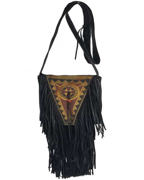 Image #1 - Kobler Leather Women's Black Painted Crossbody Bag, Black, hi-res