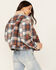 Image #4 - Cleo + Wolf Women's Cropped Plaid Print Jacket, Rust Copper, hi-res