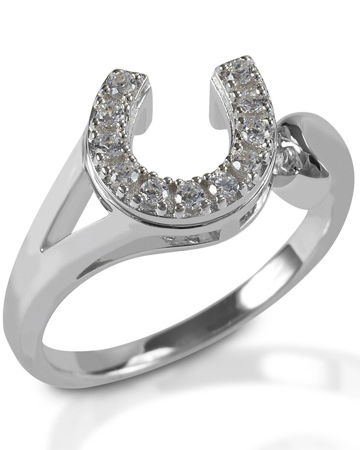 Kelly Herd Women's Offset Horseshoe Ring, Silver, hi-res