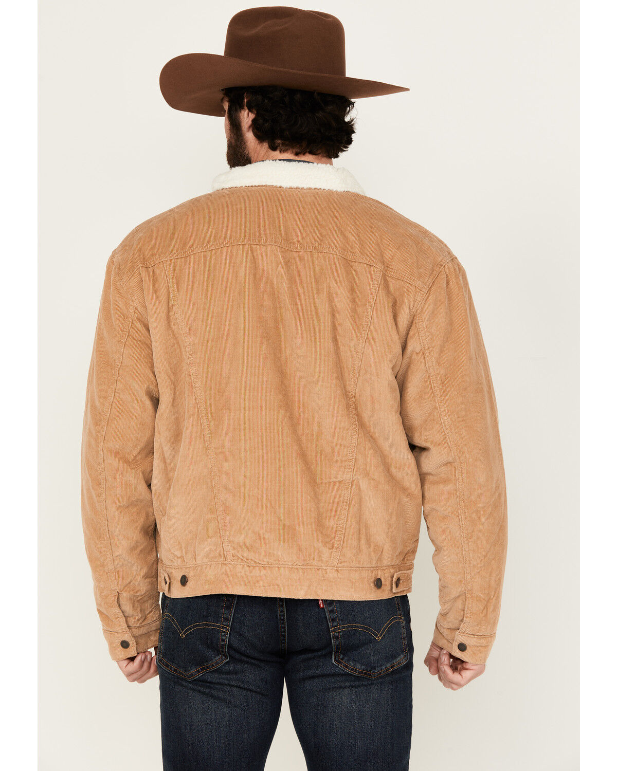 Image #4 - Wrangler Men's Sherpa Lined Corduroy Jacket, Tan, hi-res