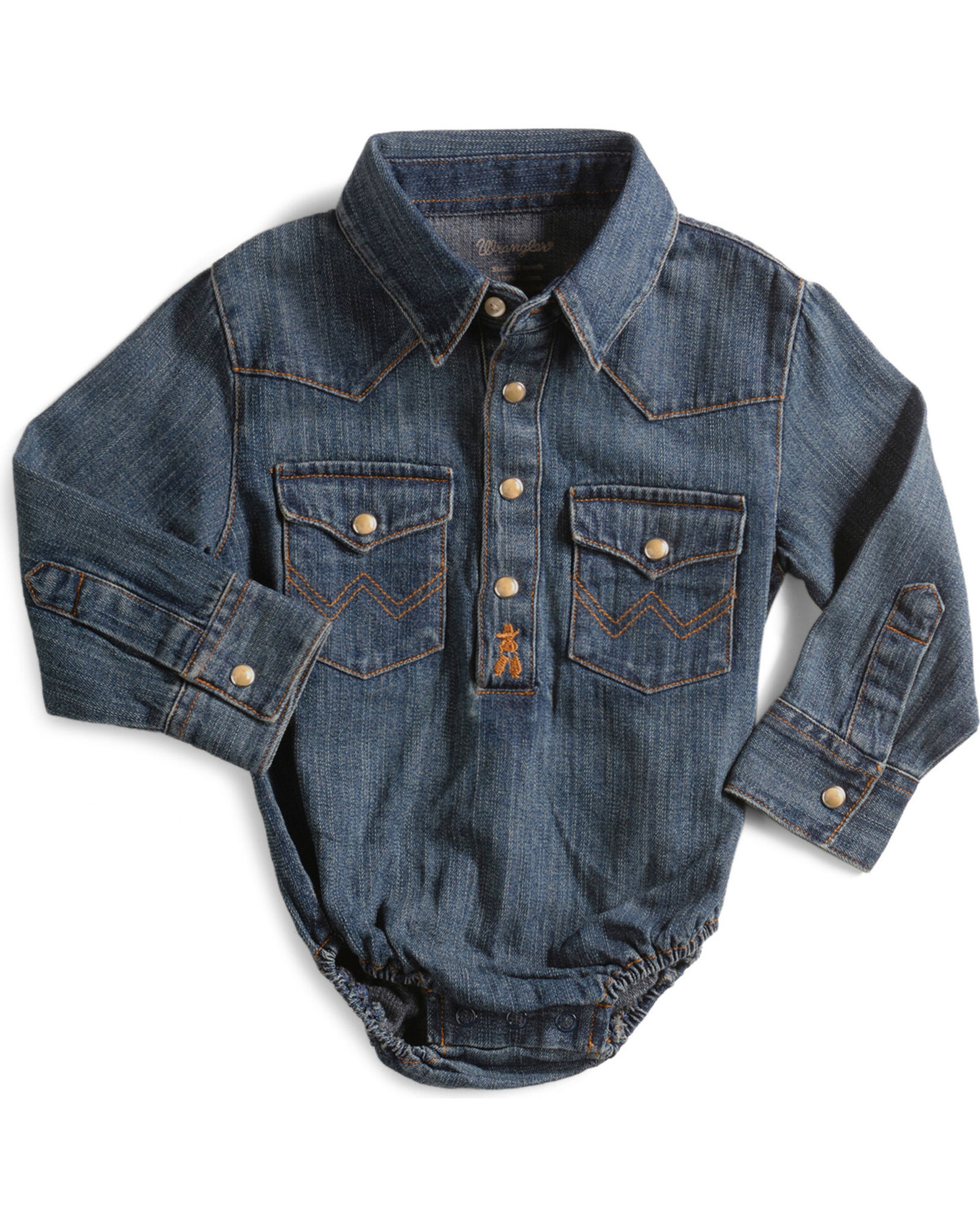 Wrangler Infant Boys' Denim Long Sleeve Shirt Onesie | Sheplers