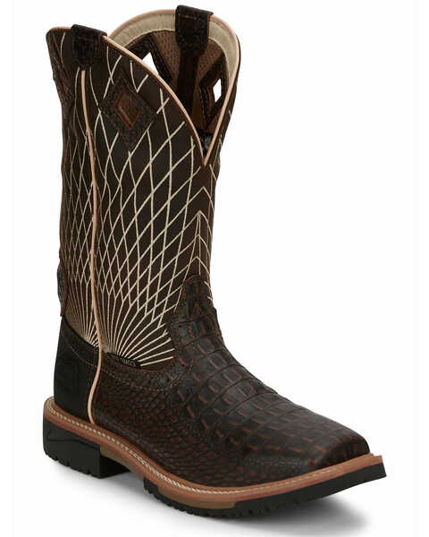 Image #1 - Justin Men's Derrickman Western Work Boots - Composite Toe, Cognac, hi-res