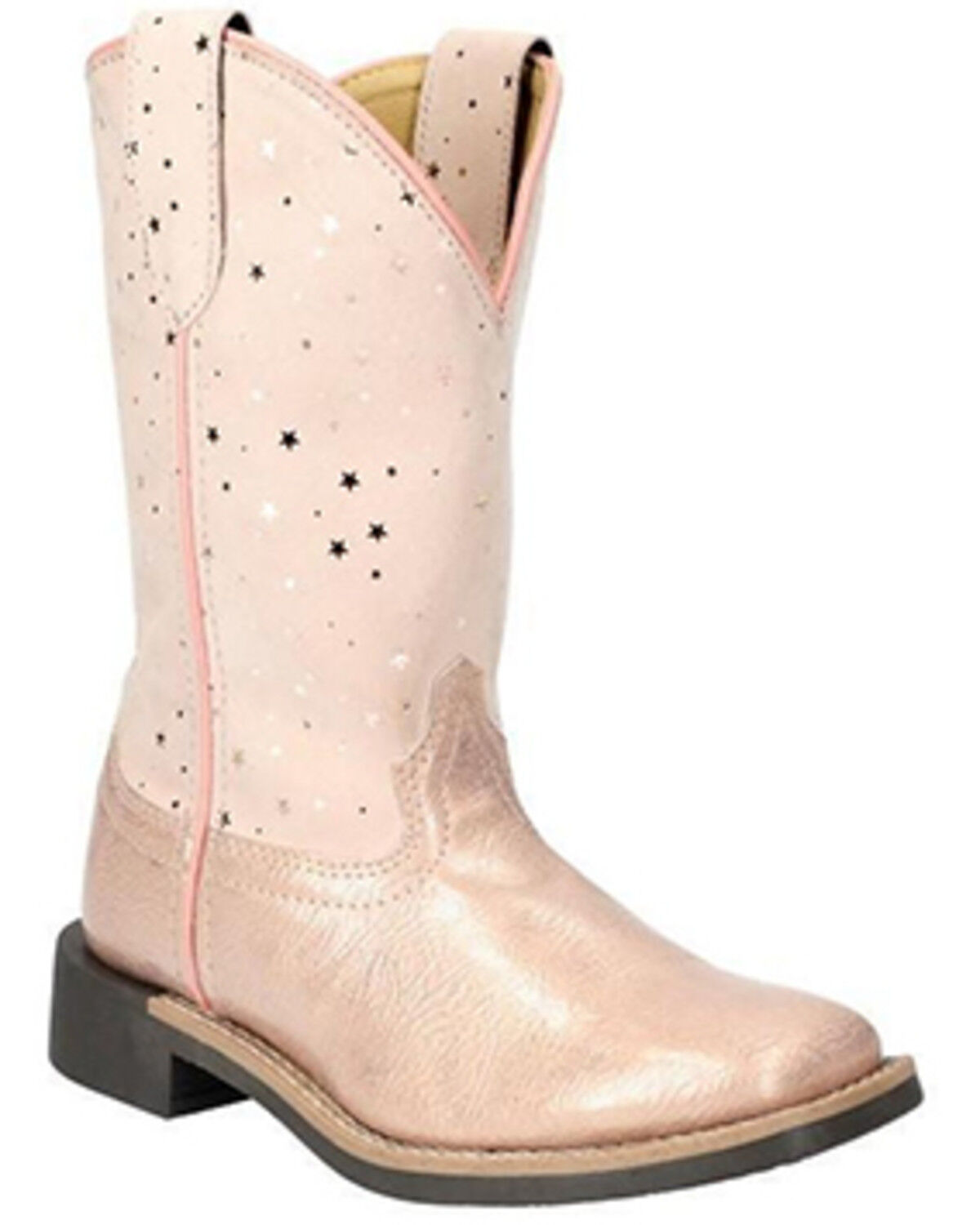 Image #1 - Smoky Mountain Little Girls' Starlight Western Boots - Broad Square Toe, Pink, hi-res