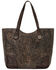 Image #2 - American West Women's Annie's Secret Collection Brown Distressed Large Zip Top Tote, Brown, hi-res