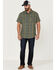 Image #2 - Brothers and Sons Men's Plaid Casual Woven Short Sleeve Button-Down Western Shirt , Olive, hi-res