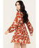 Image #3 - Wild Moss Women's Floral Print Ruffle Tiered Dress, Rust Copper, hi-res