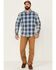 Flag & Anthem Men's Vail Vintage Large Plaid Print Long Sleeve Button Down Western Shirt , Navy, hi-res