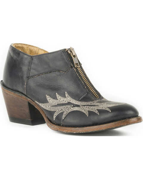 Image #1 - Stetson Women's Nicole Short Western Boots - Round Toe, Black, hi-res