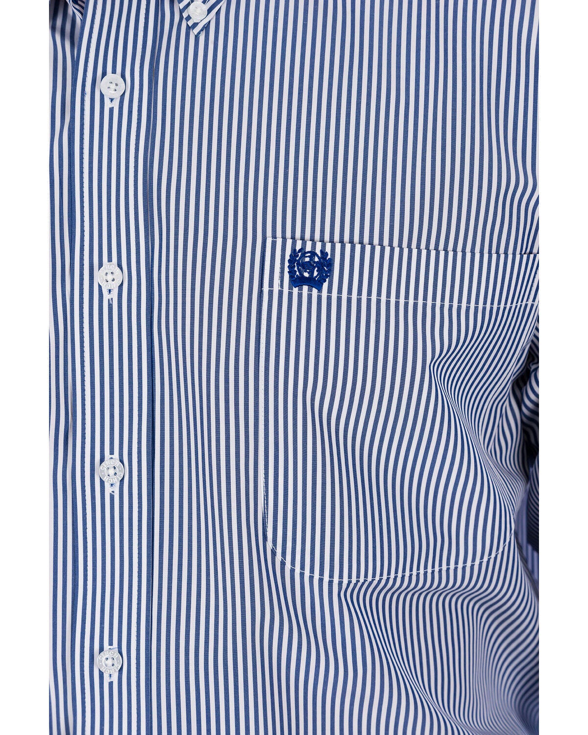 Image #9 - Cinch Men's Striped Print Tencel Long Sleeve Button-Down Western Shirt - Big & Tall, Royal Blue, hi-res