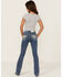 Image #1 - Miss Me Girls' Dark Wash Dreamcatcher Bootcut Stretch Denim Jeans, Blue, hi-res