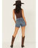 Image #3 - Shyanne Women's Faye Medium Wash High Rise Comfort Stretch Denim Shorts, Medium Wash, hi-res