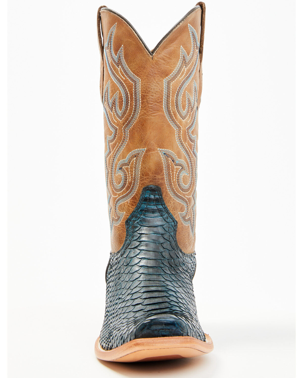 Image #4 - Corral Men's Exotic Python Western Boots - Square Toe, Navy, hi-res