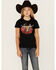 Image #1 - Ariat X Rodeo Quincy Girls' Steer Head Rodeo Short Sleeve Tee, Black, hi-res