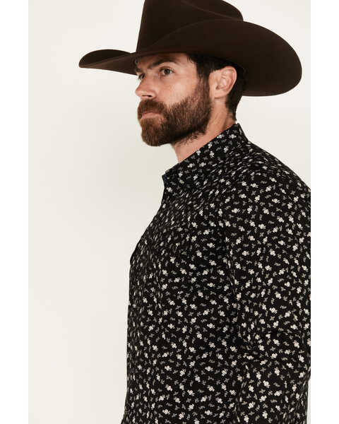 Image #2 - Moonshine Spirit Men's Good Vibes Floral Long Sleeve Snap Western Shirt, Black, hi-res