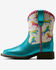 Image #2 - Ariat Girls' Skydancer Metallic Western Boots - Broad Square Toe, Blue, hi-res