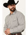 Image #2 - Blue Ranchwear Men's Dickens Gingham Long Sleeve Snap Western Shirt, Slate, hi-res